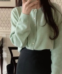 meJane（ミージェーン）の「ハート金ボタン クルーネックニットカーディガン（カーディガン/ボレロ）」