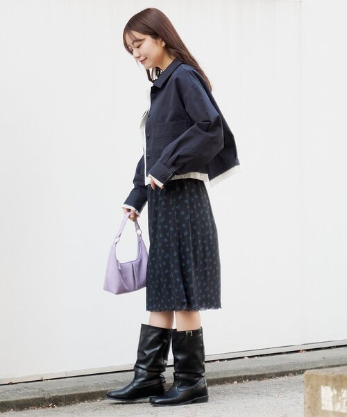 Kastane（カスタネ）の「【SETUP対応】レイヤードショートシャツジャケット（その他アウター・レディース・ベージュ系その他/ネイビー/ダークブルー/ベージュ・FREE）」の11枚目の写真