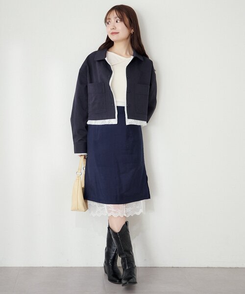 Kastane（カスタネ）の「【SETUP対応】レイヤードショートシャツジャケット（その他アウター・レディース・ベージュ系その他/ネイビー/ダークブルー/ベージュ・FREE）」の13枚目の写真