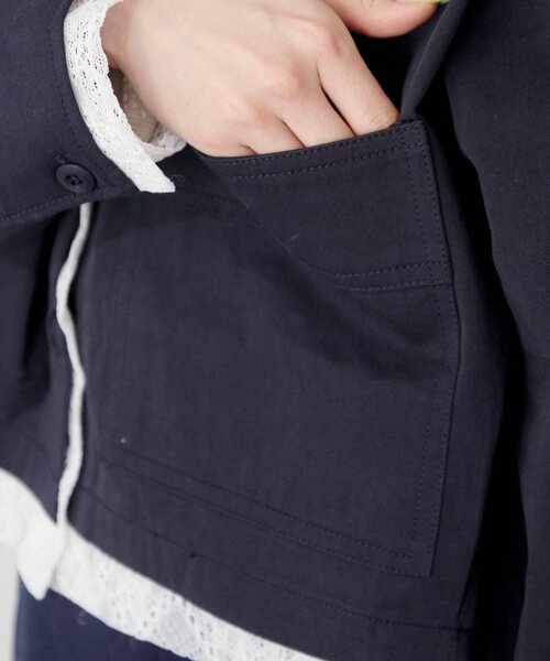 Kastane（カスタネ）の「【SETUP対応】レイヤードショートシャツジャケット（その他アウター・レディース・ベージュ系その他/ネイビー/ダークブルー/ベージュ・FREE）」の19枚目の写真