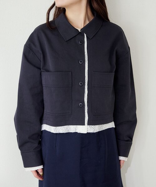 Kastane（カスタネ）の「【SETUP対応】レイヤードショートシャツジャケット（その他アウター・レディース・ベージュ系その他/ネイビー/ダークブルー/ベージュ・FREE）」の22枚目の写真