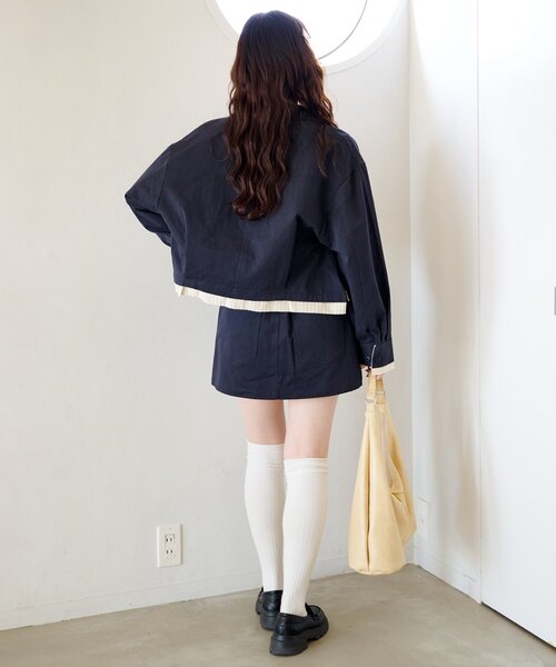 Kastane(カスタネ)の「【SETUP対応】レイヤードショートシャツジャケット(その他アウター・レディース・ベージュ系その他/ネイビー/ダークブルー/ベージュ・FREE)」の19枚目の写真