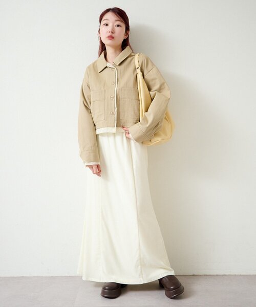 Kastane(カスタネ)の「【SETUP対応】レイヤードショートシャツジャケット(その他アウター・レディース・ベージュ系その他/ネイビー/ダークブルー/ベージュ・FREE)」の20枚目の写真