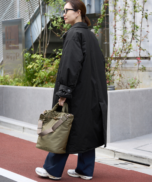 SLOBE IENA（スローブイエナ）の「撥水中綿ステンカラーコート（ステンカラーコート・レディース・ブラック/キャメル・38/36）」の8枚目の写真