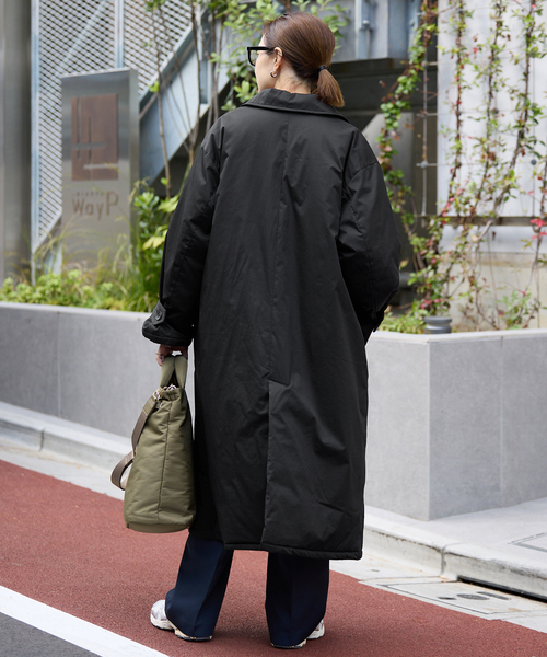 SLOBE IENA（スローブイエナ）の「撥水中綿ステンカラーコート（ステンカラーコート・レディース・ブラック/キャメル・38/36）」の9枚目の写真