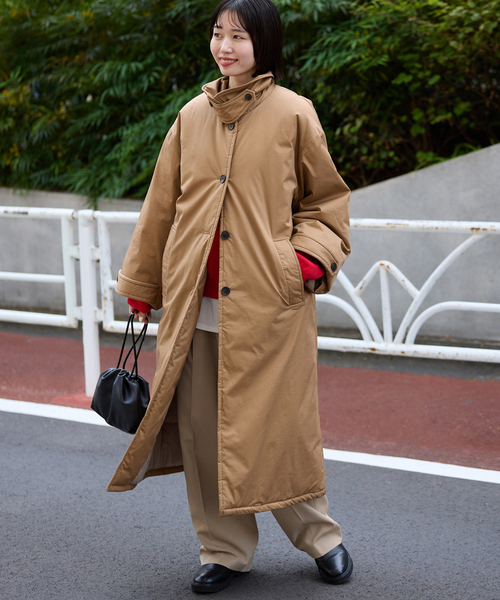 SLOBE IENA（スローブイエナ）の「撥水中綿ステンカラーコート（ステンカラーコート・レディース・ブラック/キャメル・38/36）」の20枚目の写真