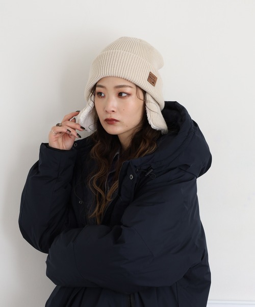 KRIFF MAYER（クリフメイヤー）の「KRIFF MAYER 耳付き ニットキャップ ワッチキャップ ニット帽 男女兼用（ニットキャップ/ビーニー・メンズ・ブラック/アイボリー/ブラウン・FREE）」の11枚目の写真