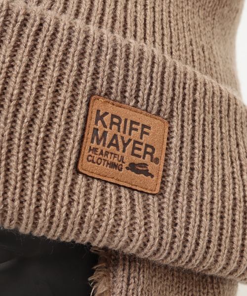 KRIFF MAYER（クリフメイヤー）の「KRIFF MAYER 耳付き ニットキャップ ワッチキャップ ニット帽 男女兼用（ニットキャップ/ビーニー・メンズ・ブラック/アイボリー/ブラウン・FREE）」の7枚目の写真