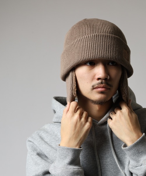 KRIFF MAYER（クリフメイヤー）の「KRIFF MAYER 耳付き ニットキャップ ワッチキャップ ニット帽 男女兼用（ニットキャップ/ビーニー・メンズ・ブラック/アイボリー/ブラウン・FREE）」の16枚目の写真