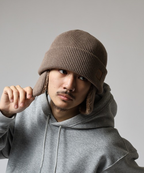KRIFF MAYER（クリフメイヤー）の「KRIFF MAYER 耳付き ニットキャップ ワッチキャップ ニット帽 男女兼用（ニットキャップ/ビーニー・メンズ・ブラック/アイボリー/ブラウン・FREE）」の18枚目の写真