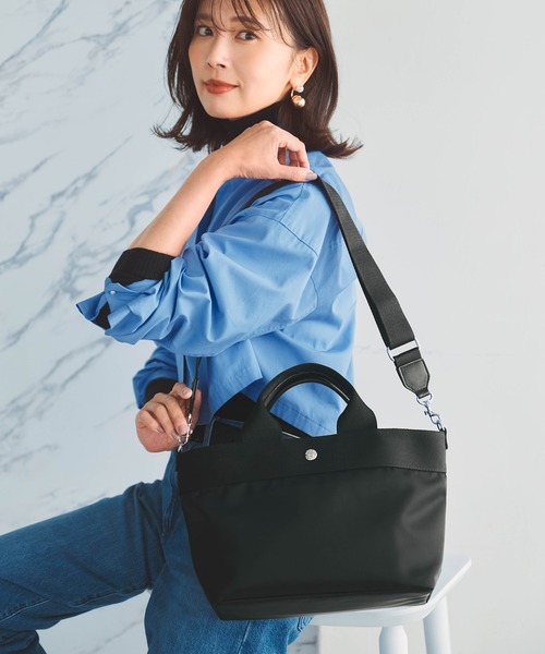 Breath TOPKAPI(ブレストプカピ)の「【Breath TOPKAPI sis】【WEB限定】ナイロン トート バッグ ショルダー付き 軽量 / RIPPLE リプル(トートバッグ・レディース・ライトベージュ/グレイッシュベージュ/ブラック・FREE)」の2枚目の写真