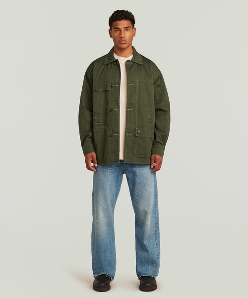 G-STAR(ジースター)の「Reversible Overshirt/リバーシブルオーバーサイズリラックスシャツジャケット/カモ柄(シャツ/ブラウス・メンズ・カーキ・X-LARGE/X-SMALL/LARGE/MEDIUM/SMALL)」の1枚目の写真