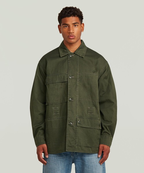 G-STAR(ジースター)の「Reversible Overshirt/リバーシブルオーバーサイズリラックスシャツジャケット/カモ柄(シャツ/ブラウス・メンズ・カーキ・X-LARGE/X-SMALL/LARGE/MEDIUM/SMALL)」の3枚目の写真