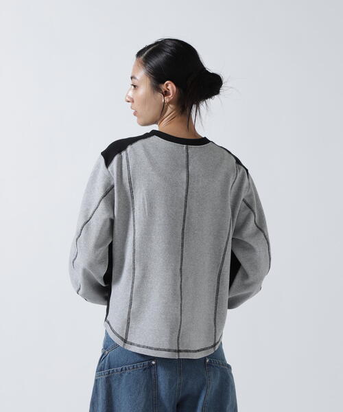 AULA AILA(アウラアイラ)の「AULA AILA(アウラ アイラ)別注2WAYキーネックプルオーバー(Tシャツ/カットソー・レディース・アイボリー/ブラック・F)」の11枚目の写真