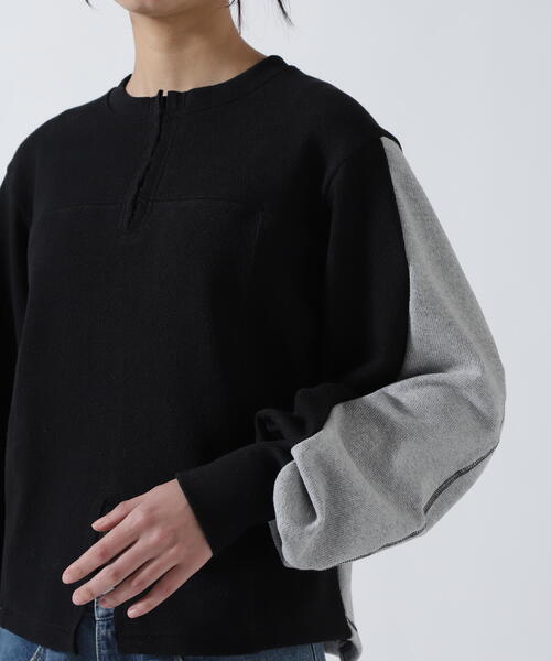 AULA AILA(アウラアイラ)の「AULA AILA(アウラ アイラ)別注2WAYキーネックプルオーバー(Tシャツ/カットソー・レディース・アイボリー/ブラック・F)」の18枚目の写真