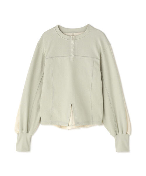 AULA AILA(アウラアイラ)の「AULA AILA(アウラ アイラ)別注2WAYキーネックプルオーバー(Tシャツ/カットソー・レディース・アイボリー/ブラック・F)」の2枚目の写真