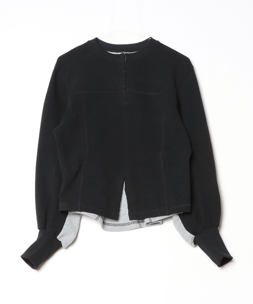 AULA AILA(アウラアイラ)の「AULA AILA(アウラ アイラ)別注2WAYキーネックプルオーバー(Tシャツ/カットソー・レディース・アイボリー/ブラック・F)」の7枚目の写真