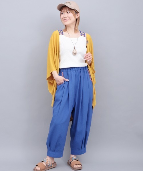 チチカカ(チチカカ)の「エッグタックパンツ(その他パンツ・レディース・ブルー/ブラック/ライトグレー/グリーン・MEDIUM/LARGE/3L)」の10枚目の写真