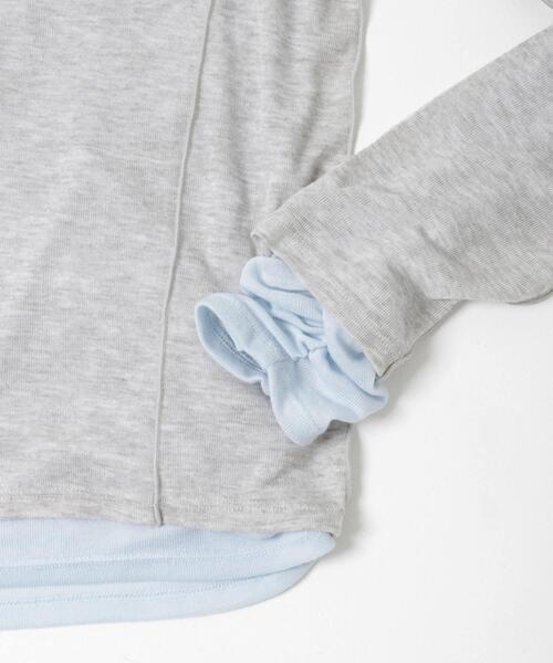 KBF（ケイビーエフ）の「バイカラーレイヤードカットソー（Tシャツ/カットソー・レディース・グレー/チャコールグレー/ブラウン・ONE）」の15枚目の写真