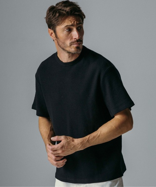 CIRCLEE(サークリー)の「CIRCLEE(サークリー)ウールブレンド クルーネックTシャツ(Tシャツ/カットソー・メンズ・ブラック・M)」の1枚目の写真