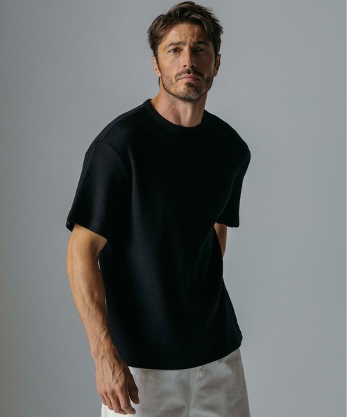 CIRCLEE(サークリー)の「CIRCLEE(サークリー)ウールブレンド クルーネックTシャツ(Tシャツ/カットソー・メンズ・ブラック・M)」の2枚目の写真