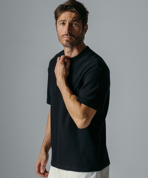 CIRCLEE(サークリー)の「CIRCLEE(サークリー)ウールブレンド クルーネックTシャツ(Tシャツ/カットソー・メンズ・ブラック・M)」の3枚目の写真