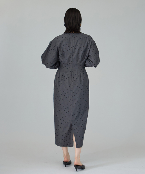 DOTジャガード ウエストシェイプワンピース（ワンピース）｜VERMEIL