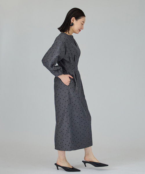 DOTジャガード ウエストシェイプワンピース（ワンピース）｜VERMEIL