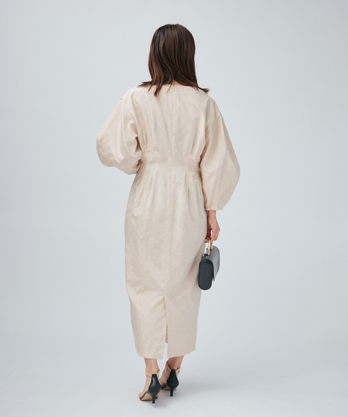 DOTジャガード ウエストシェイプワンピース（ワンピース）｜VERMEIL