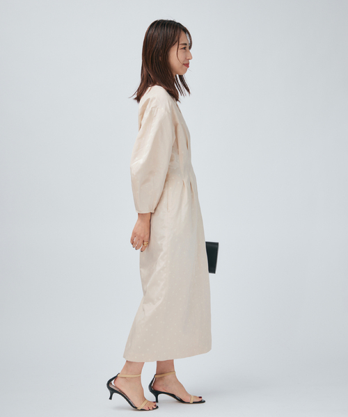 DOTジャガード ウエストシェイプワンピース（ワンピース）｜VERMEIL