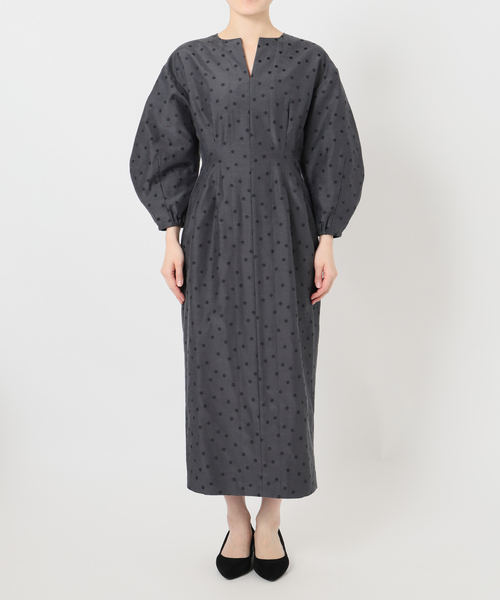 DOTジャガード ウエストシェイプワンピース（ワンピース）｜VERMEIL