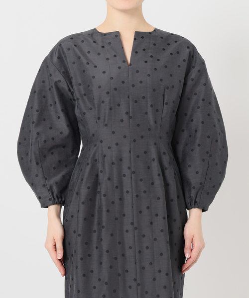 DOTジャガード ウエストシェイプワンピース（ワンピース）｜VERMEIL