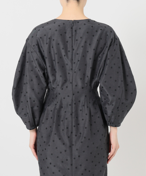 DOTジャガード ウエストシェイプワンピース（ワンピース）｜VERMEIL