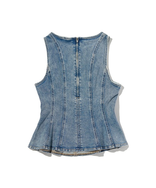Levi's（リーバイス）の「Levi's/リーバイス レイトン ペプラムトップ（Tシャツ/カットソー・レディース・インディゴブルー・XS/S/M）」の5枚目の写真