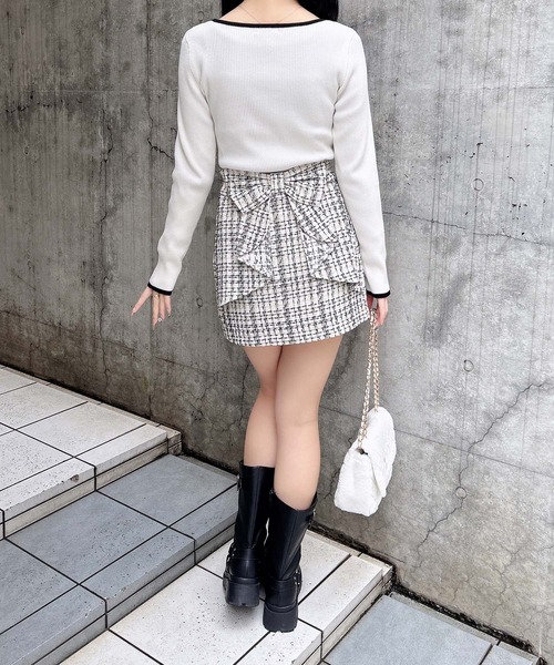INGNI（イング）の「バックリボンツイードタイトミニスカパン（スカート・レディース・ホワイト系その他5/ブラック系その他2・FREE）」の10枚目の写真