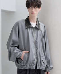 ETELIO（エテリオ）の「襟合皮切替ジップアップショートブルゾン（ブルゾン）」