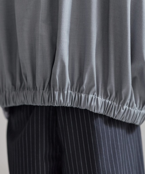 ETELIO（エテリオ）の「襟合皮切替ジップアップショートブルゾン（ブルゾン・メンズ・チャコール/ブラック/ワイン/グレー・S/M/L/XL）」の8枚目の写真