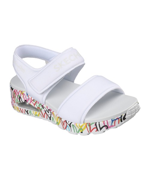 SKECHERS(スケッチャーズ)の「JGOLDCROWN ウノ シー オブ ラブ(サンダル・レディース・ブラック/ホワイト×ホワイト・23cm/24cm)」の2枚目の写真