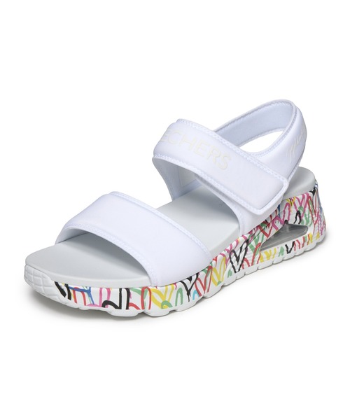 SKECHERS(スケッチャーズ)の「JGOLDCROWN ウノ シー オブ ラブ(サンダル・レディース・ブラック/ホワイト×ホワイト・23cm/24cm)」の11枚目の写真