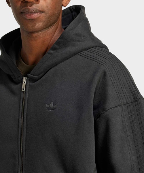 adidas(アディダス)の「プレミアム エッセンシャルズ フルジップ パーカー / アディダスオリジナルス adidas Originals(パーカー・メンズ・ブラック・3XL/XX-LARGE/X-SMALL/SMALL/MEDIUM/LARGE/X-LARGE)」の3枚目の写真