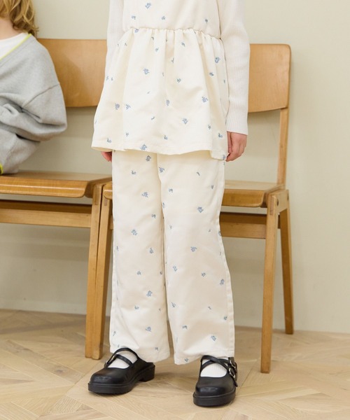 サテン花刺繍パンツ/638317（その他パンツ）｜GLOBAL WORK（グローバル