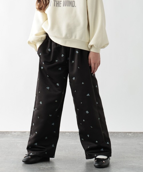 サテン花刺繍パンツ/638317（その他パンツ）｜GLOBAL WORK（グローバル