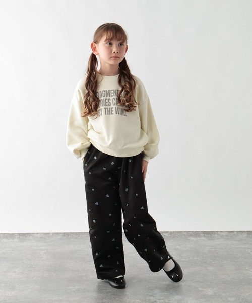 サテン花刺繍パンツ/638317（その他パンツ）｜GLOBAL WORK（グローバル