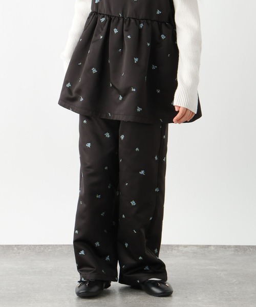 GLOBAL WORK(グローバルワーク)の「サテン花刺繍パンツ/638317(その他パンツ・キッズ・アイボリー/ブラック・130cm/140cm/150cm/160cm)」の6枚目の写真