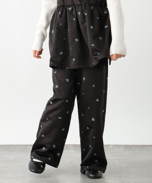 GLOBAL WORK(グローバルワーク)の「サテン花刺繍パンツ/638317(その他パンツ・キッズ・アイボリー/ブラック・130cm/140cm/150cm/160cm)」の7枚目の写真