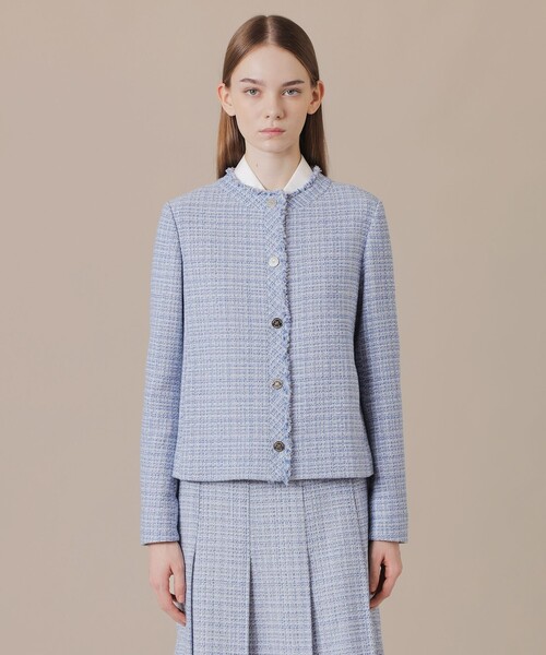 MACKINTOSH LONDON（マッキントッシュ ロンドン）の「ツイードノーカラージャケット（ノーカラージャケット・レディース・ブルー系その他4・40/38）」の3枚目の写真