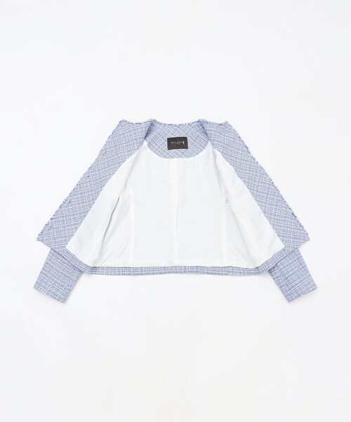 MACKINTOSH LONDON（マッキントッシュ ロンドン）の「ツイードノーカラージャケット（ノーカラージャケット・レディース・ブルー系その他4・40/38）」の8枚目の写真