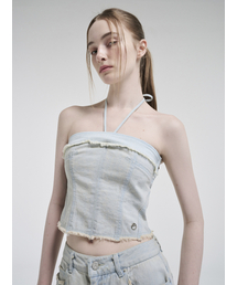 Denim Strap Top, Light Blue