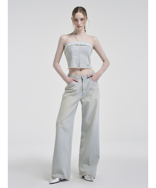 ETMON(エトモン)の「Denim Strap Top, Light Blue(その他トップス・レディース・その他・S/M)」の4枚目の写真