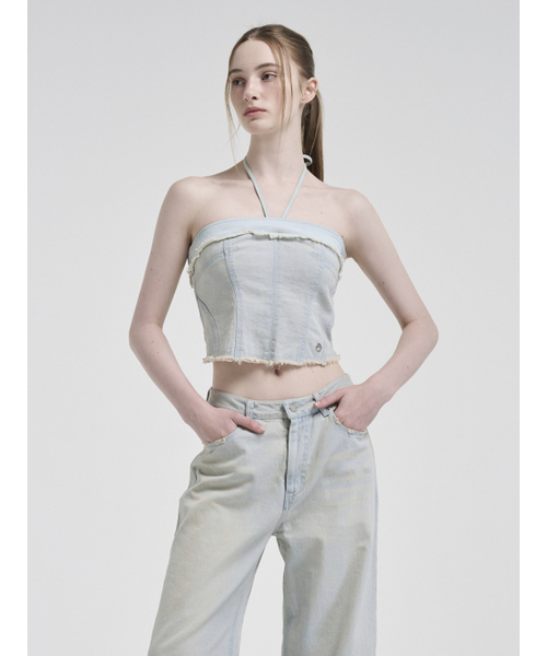 ETMON(エトモン)の「Denim Strap Top, Light Blue(その他トップス・レディース・その他・S/M)」の5枚目の写真